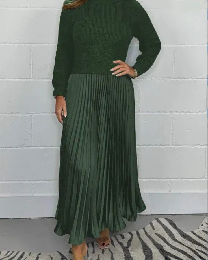 ANTHRO - Maxi Dress with Sweater & Pleated Skirt
