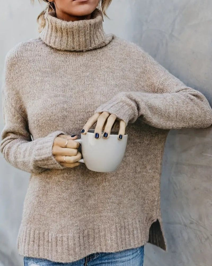 DEMMA - SLIT SLEEVE TURTLENECK SWEATER