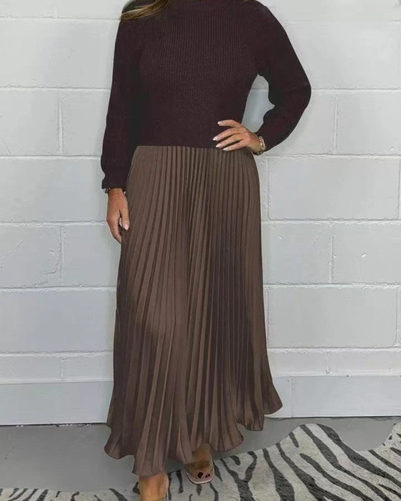 ANTHRO - Maxi Dress with Sweater & Pleated Skirt