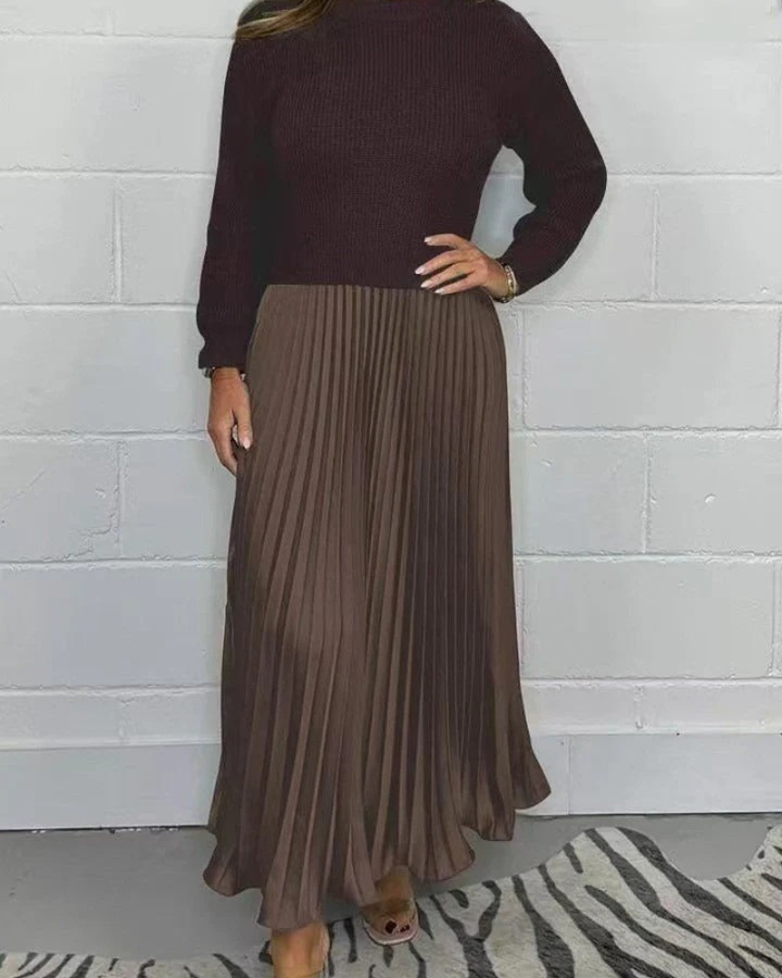 ANTHRO - Maxi Dress with Sweater & Pleated Skirt