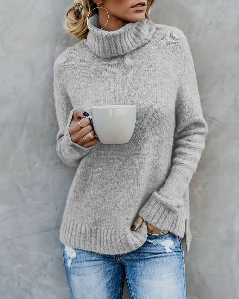 DEMMA - SLIT SLEEVE TURTLENECK SWEATER