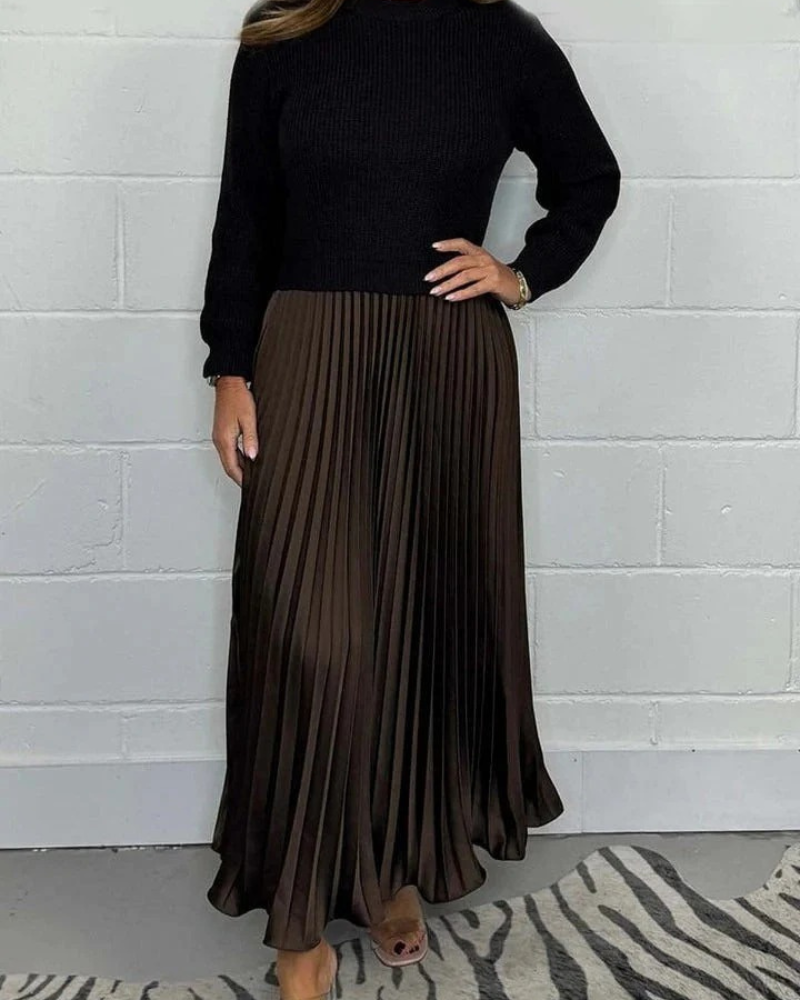 ANTHRO - Maxi Dress with Sweater & Pleated Skirt