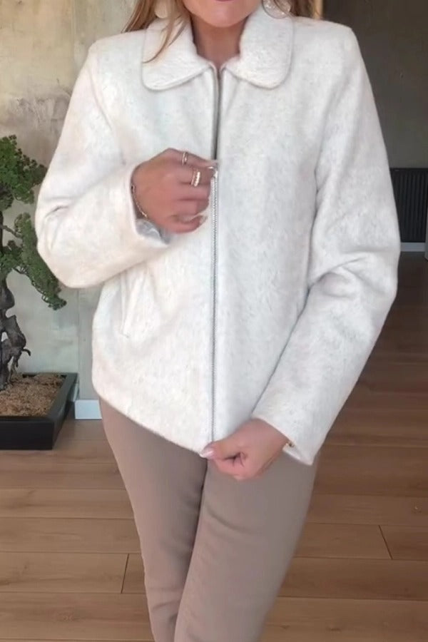 BERIDA - Casual Glossy Plush Jacket