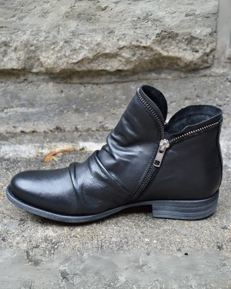 VIANELE - Leather boots with zip