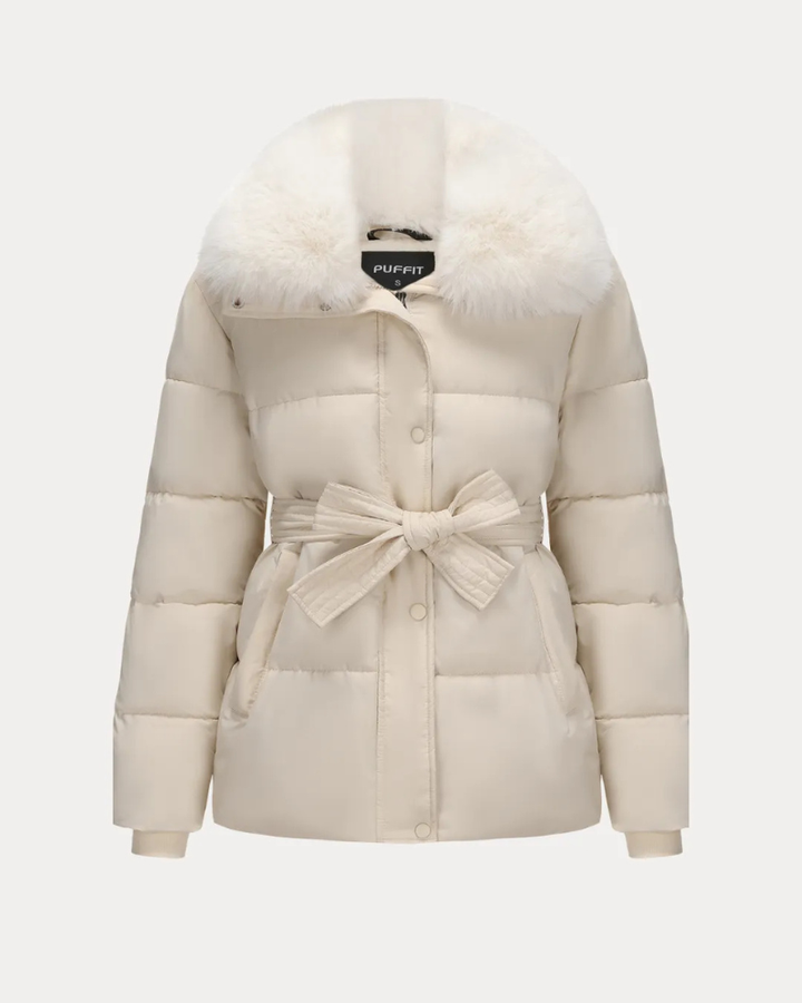 DAMARE - Collar Puffer Jacket With Belt