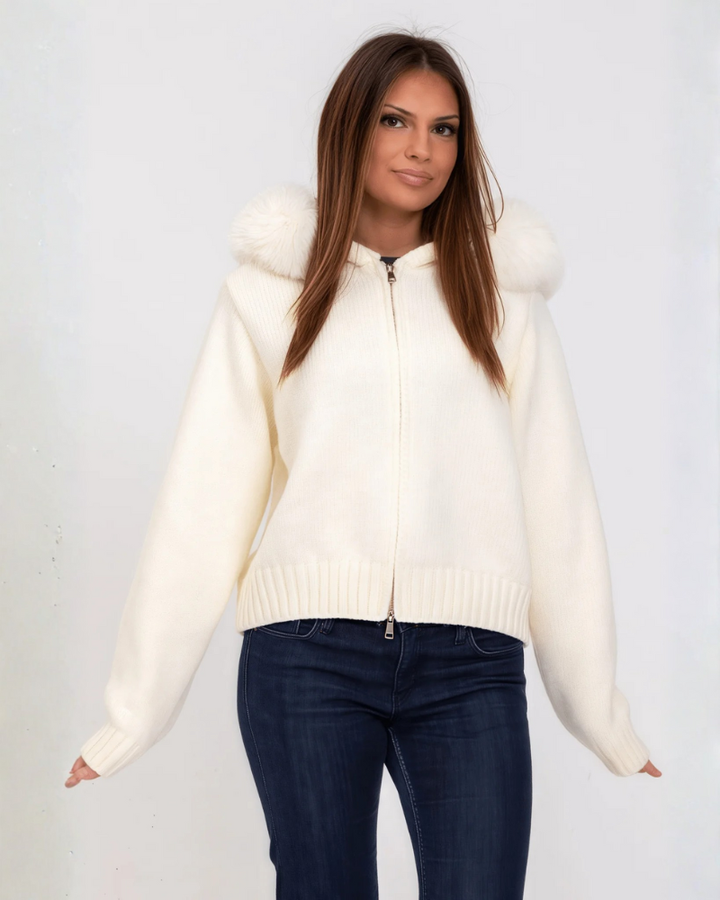 MIVARU - Fur Knitted Jacket