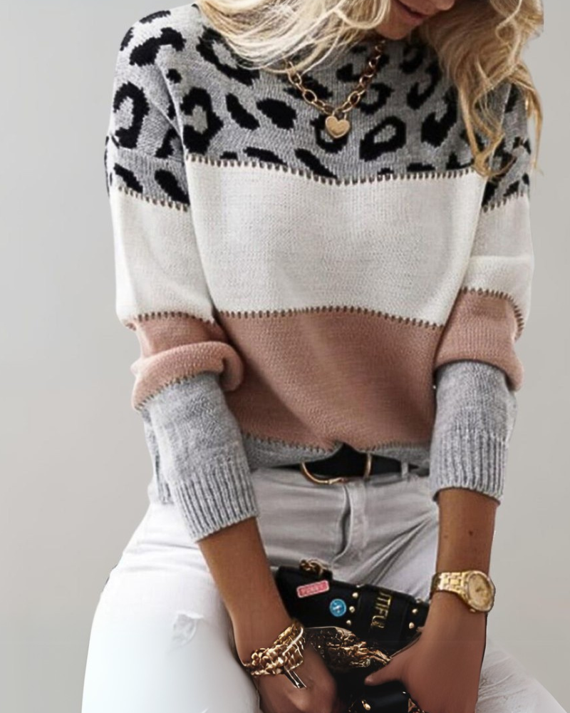 RIANA - Leopard Design Sweater