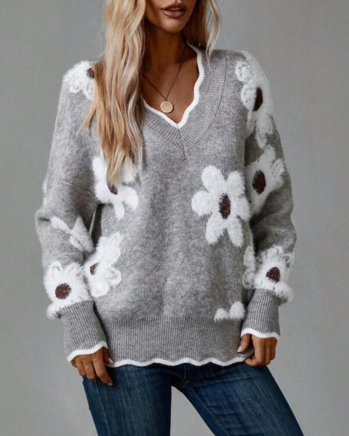 ELLEN - Knit pullover with flowers