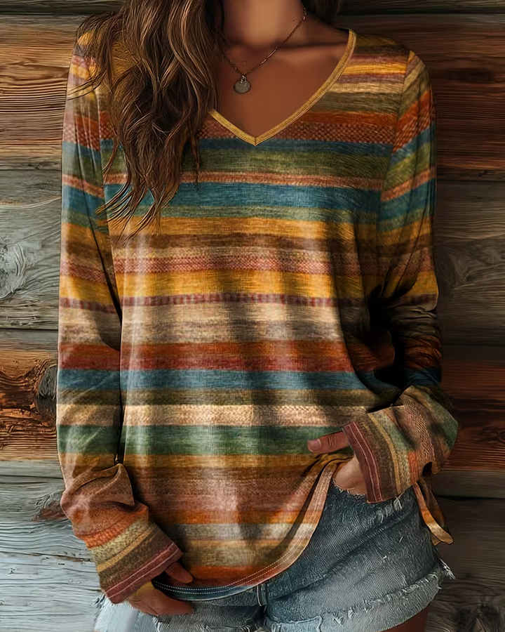 BENAMA - Colorful Striped Top