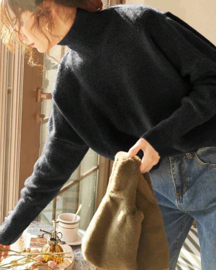 ASALIA - Casual Turtle Neck Long Sleeve Sweater