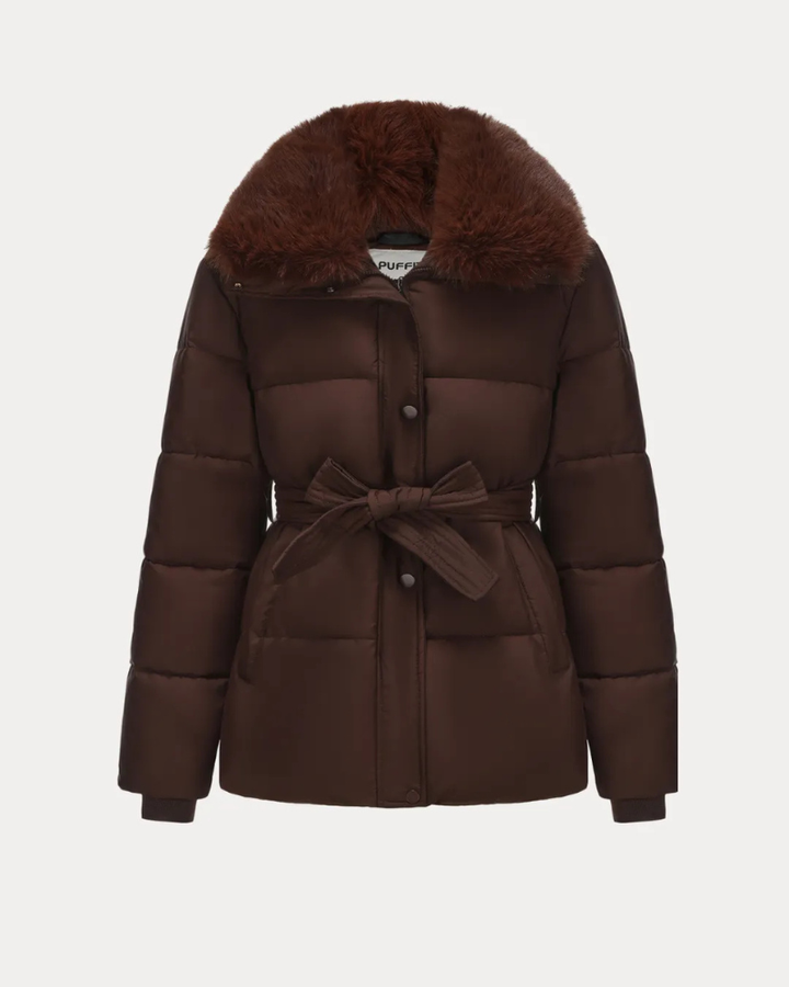 DAMARE - Collar Puffer Jacket With Belt