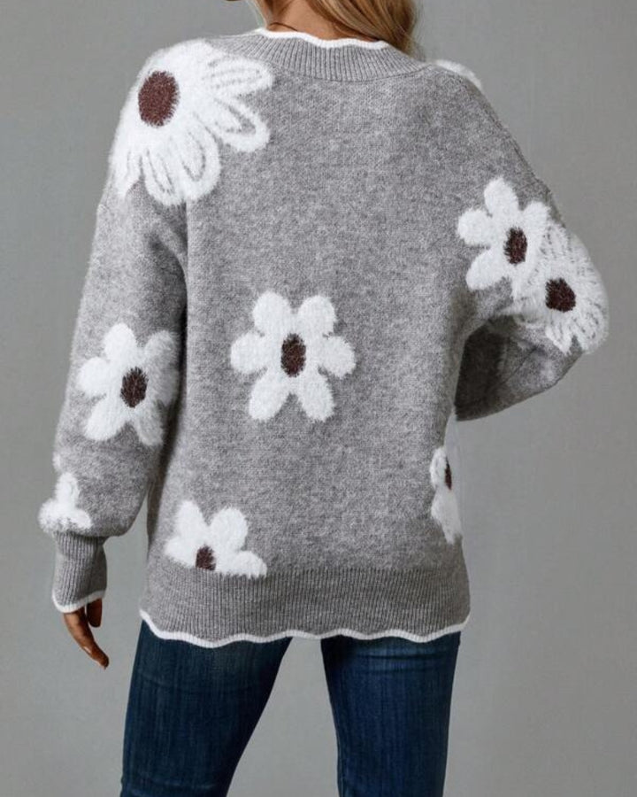 ELLEN - Knit pullover with flowers