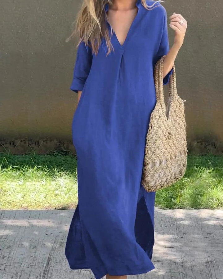 SIMBA - LINEN DRESS WITH POCKETS