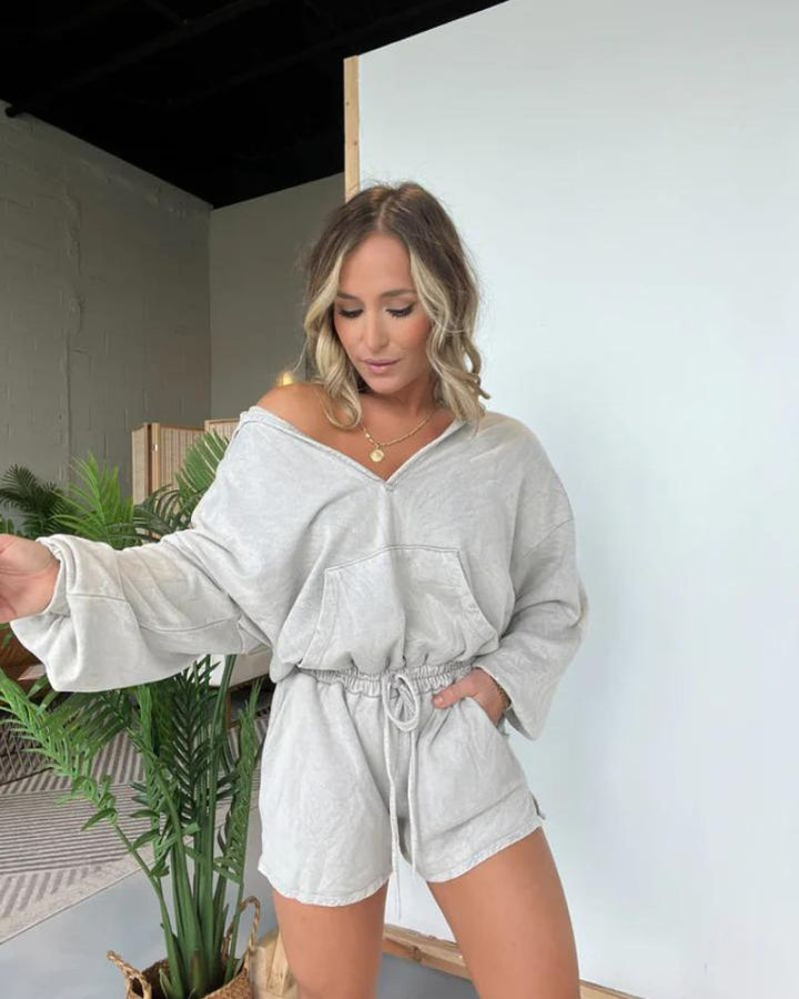 LUCRILLA - WASHED HOODED ROMPER