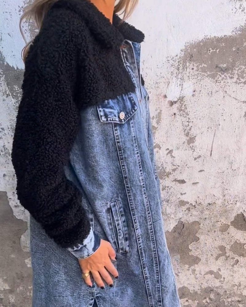 MARISA - Lapel Single-breasted Denim Jacket