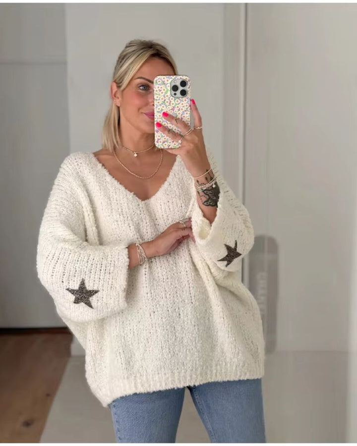 ALINA - Cuff Stars Loose Sweater