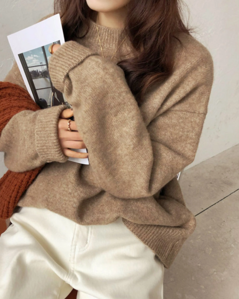MIOLA - Casual Long Sleeve Round Neck Sweater