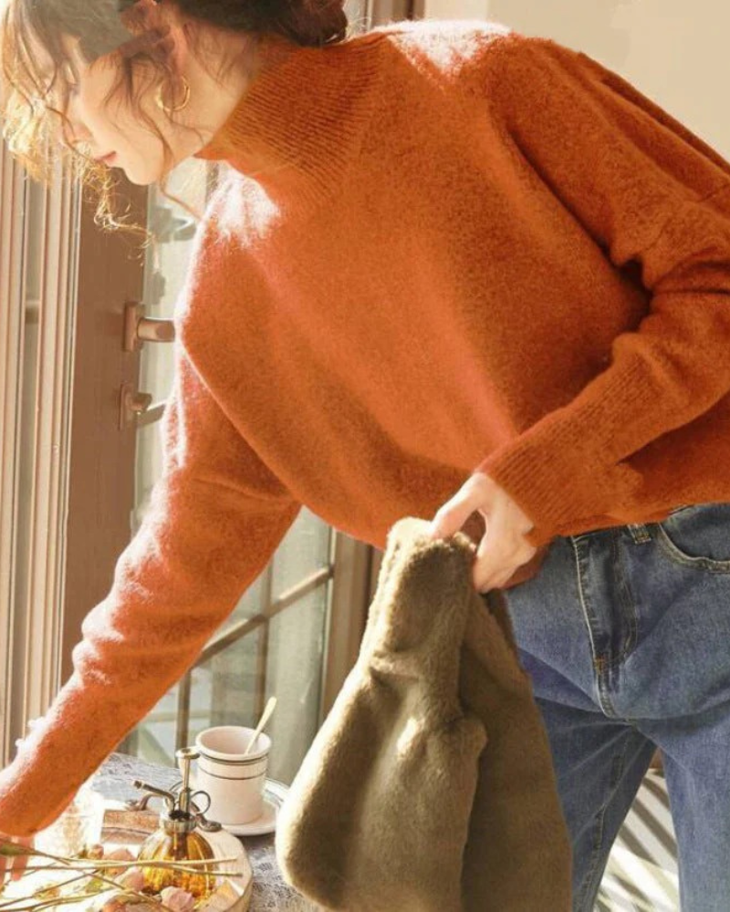 ASALIA - Casual Turtle Neck Long Sleeve Sweater