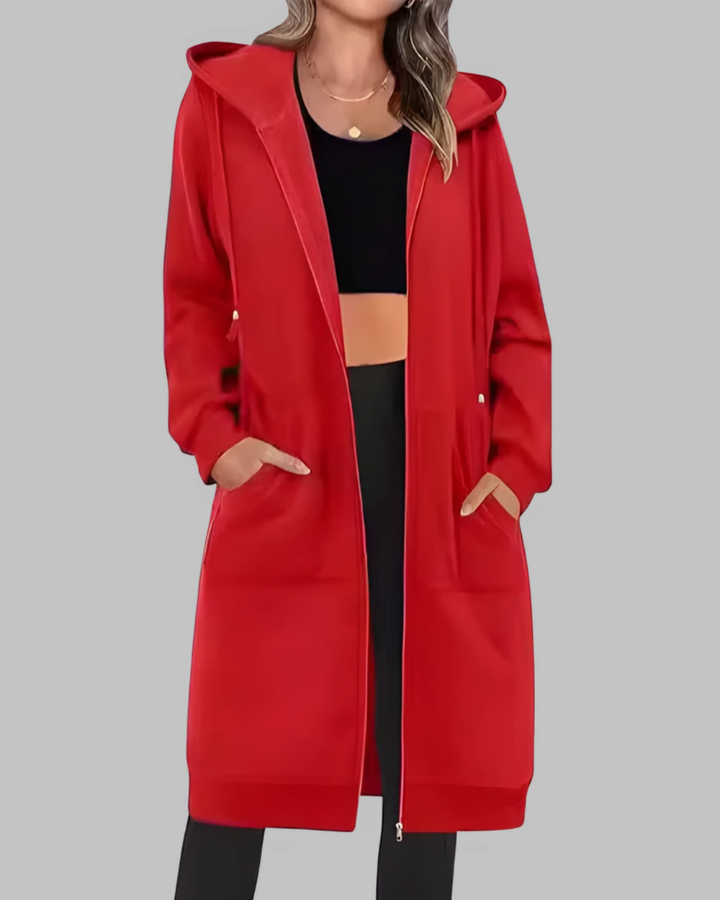 GUIOMAR - Casual Zip Up Oversized Long Jacket