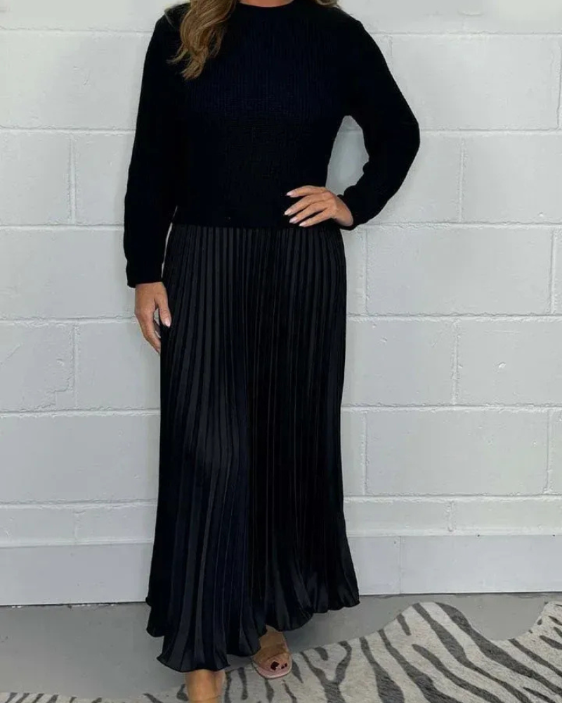 ANTHRO - Maxi Dress with Sweater & Pleated Skirt