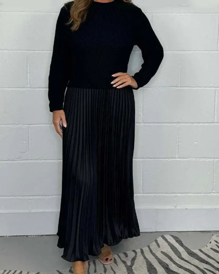 ANTHRO - Maxi Dress with Sweater & Pleated Skirt