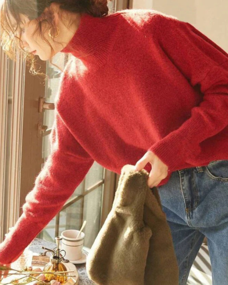 ASALIA - Casual Turtle Neck Long Sleeve Sweater