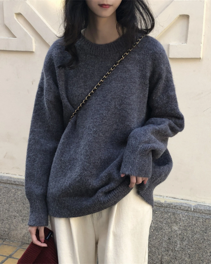 MIOLA - Casual Long Sleeve Round Neck Sweater