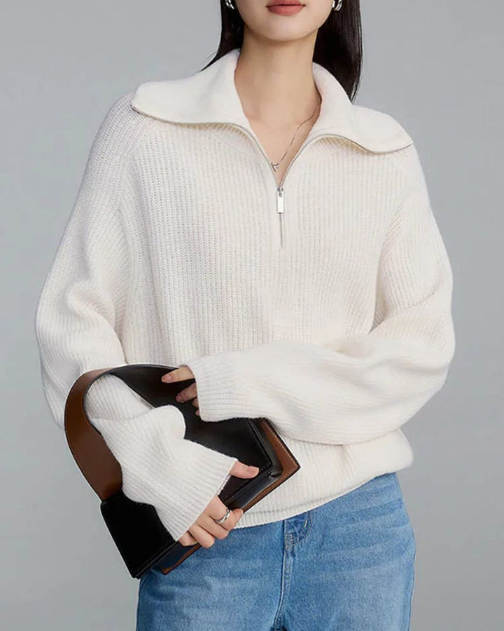 AINEA - CASHMERE SWEATER WITH ZIPPER