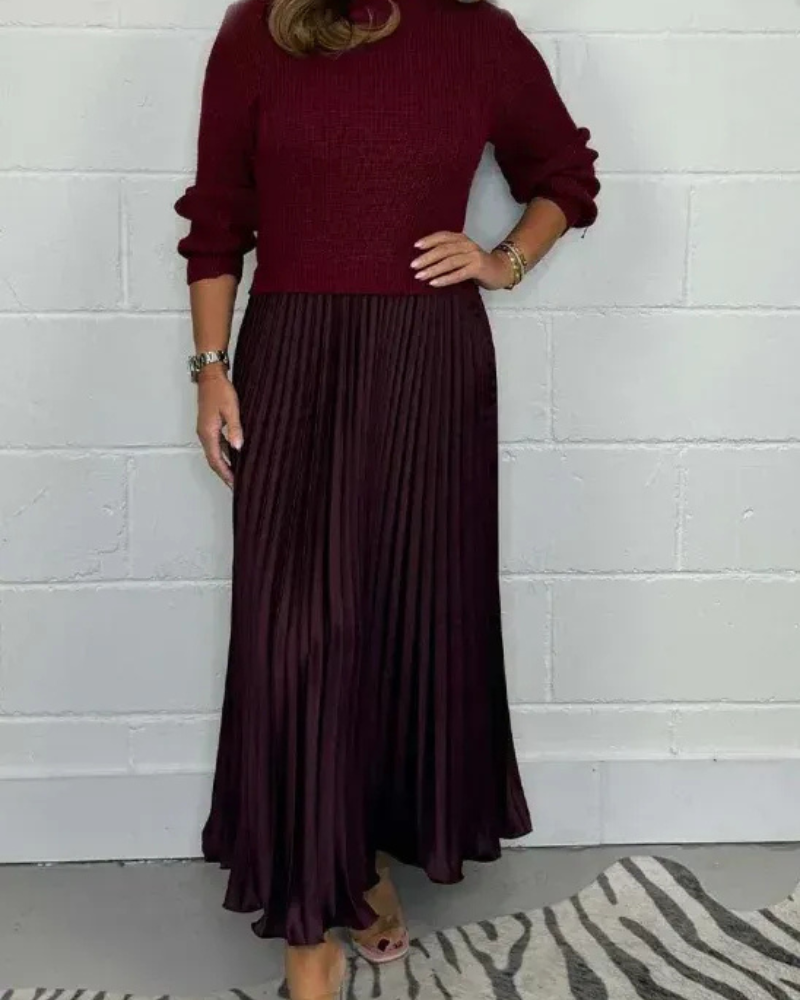 ANTHRO - Maxi Dress with Sweater & Pleated Skirt