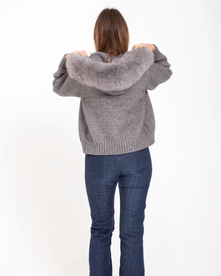 MIVARU - Fur Knitted Jacket