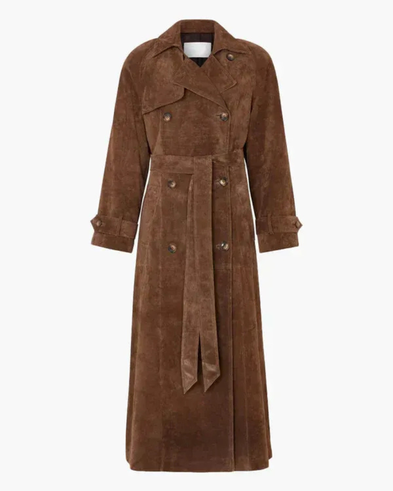 ASUNE - Classic Suede Trench Coat