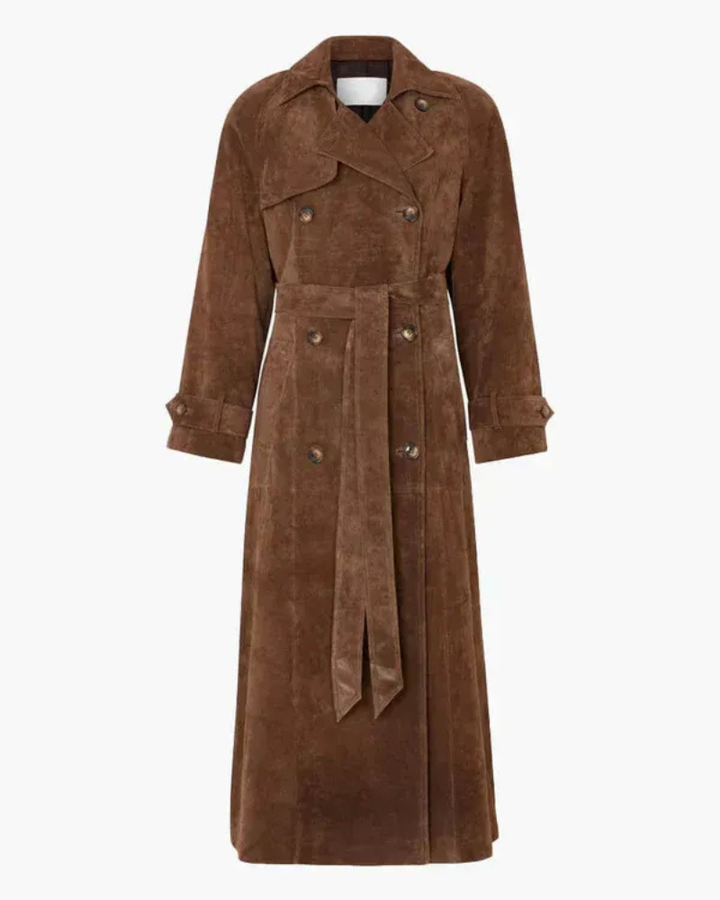 ASUNE - Classic Suede Trench Coat