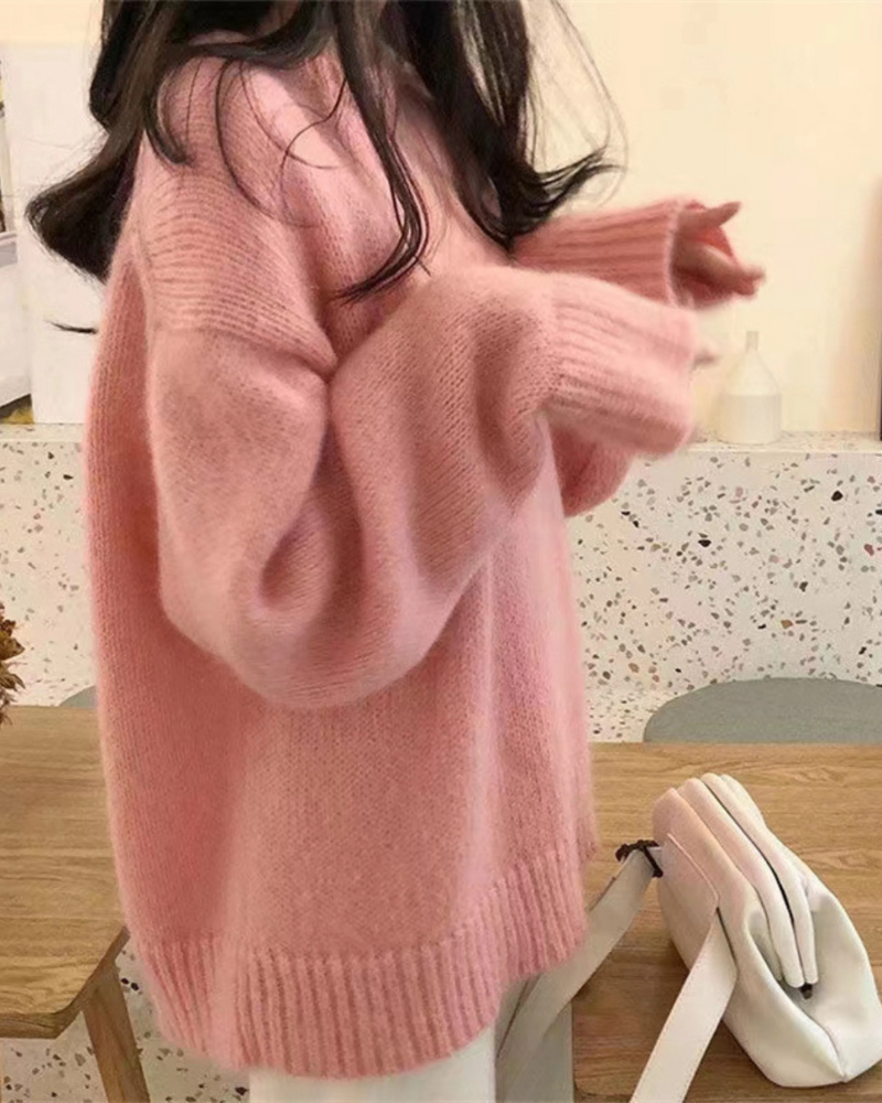 MIOLA - Casual Long Sleeve Round Neck Sweater