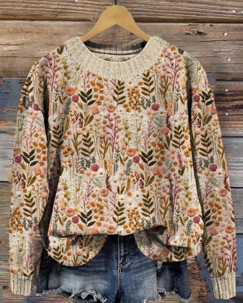 DEANA - COMFORTABLE FLORAL SWEATER