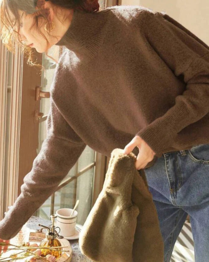 ASALIA - Casual Turtle Neck Long Sleeve Sweater