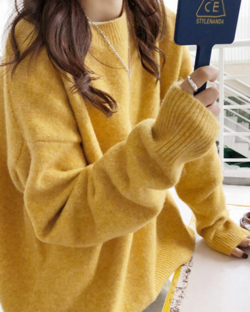 MIOLA - Casual Long Sleeve Round Neck Sweater