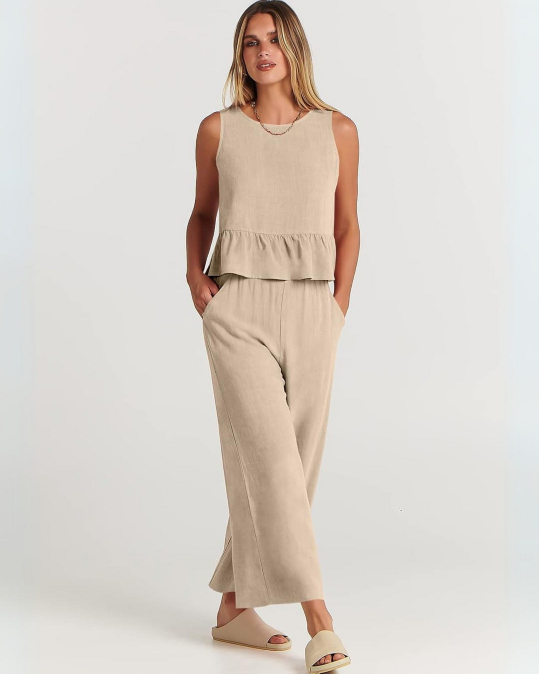 VALERINA - Casual Linen 2 Piece Set