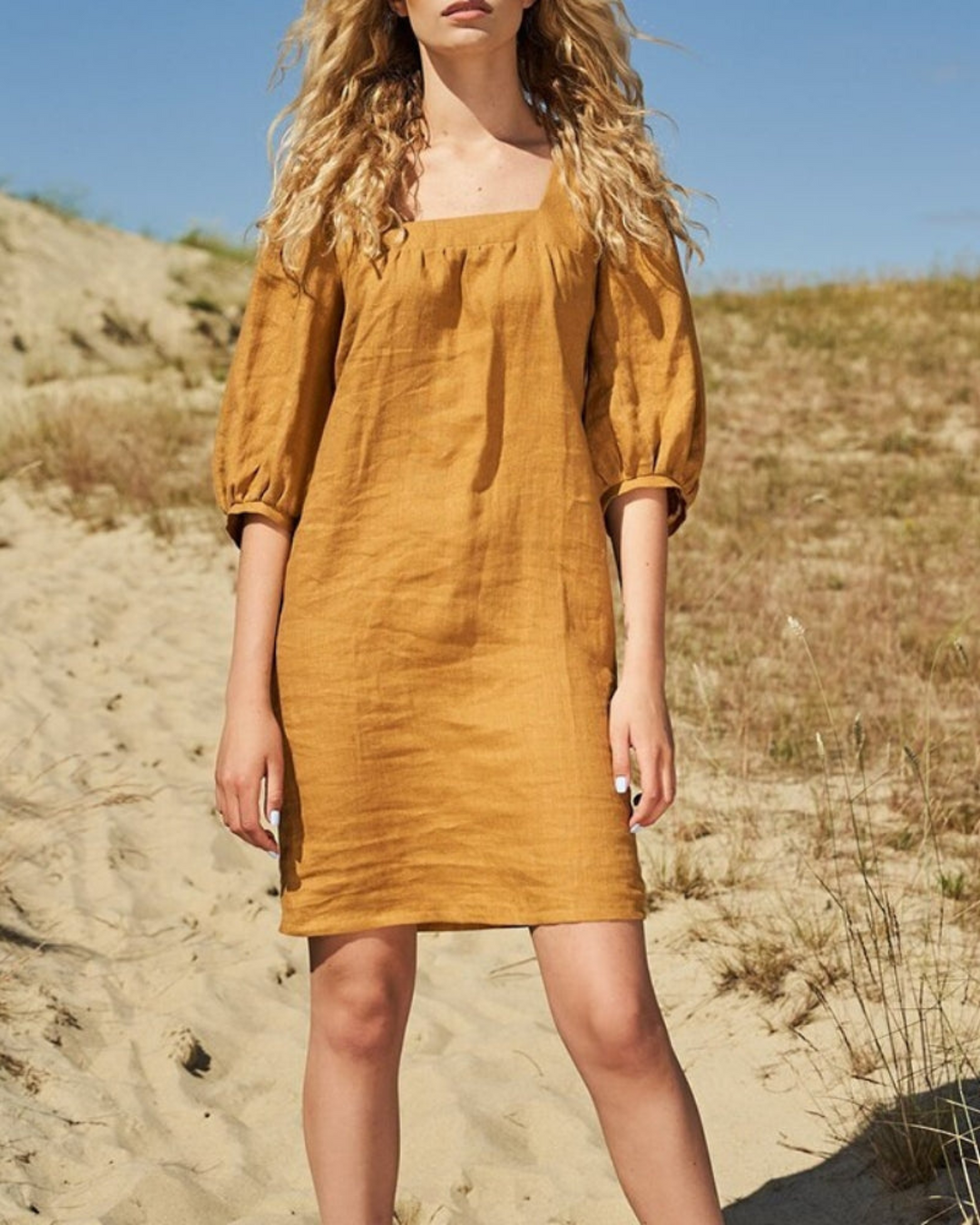 MARI - LINEN BOHO CHIC DRESS