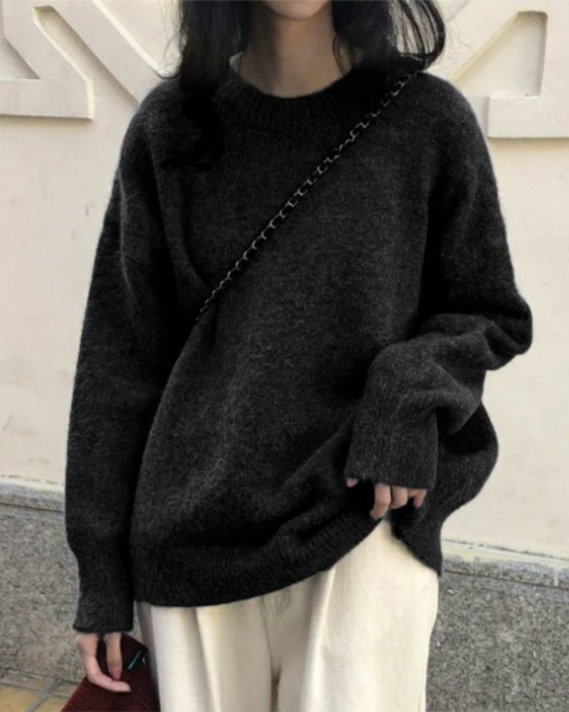 MIOLA - Casual Long Sleeve Round Neck Sweater