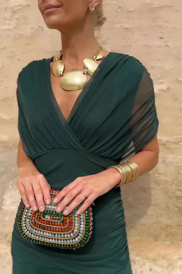 AURORA - ELEGANT V-NECK MAXI DRESS