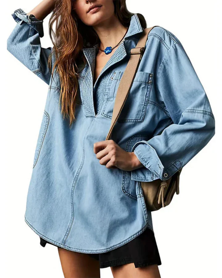 MIERESA - Oversized Denim Pullover