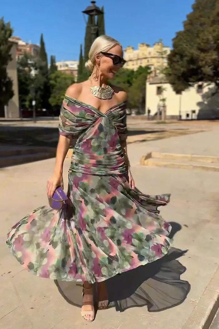 AURORA - ELEGANT V-NECK MAXI DRESS